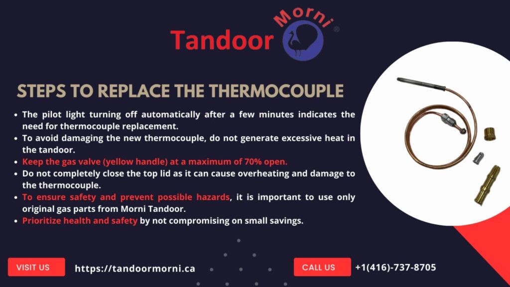 Replacing a thermocouple in a tandoor oven