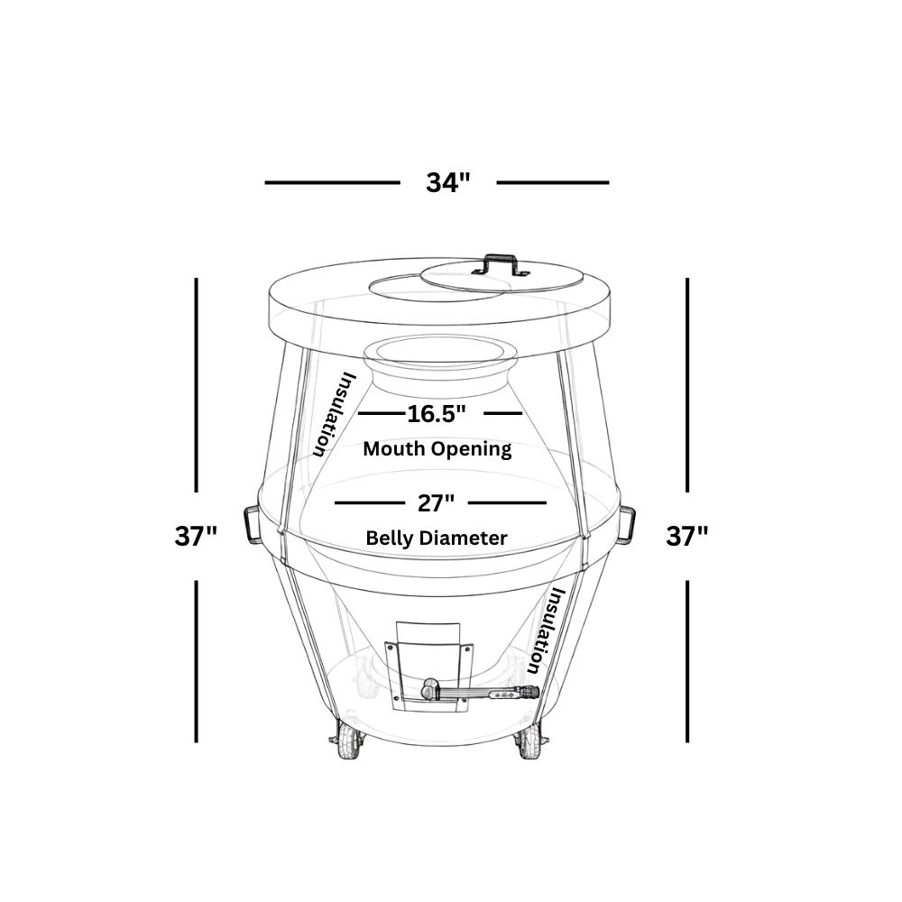 A04 - 34" x 34" Pakistani Clay Oven - Image 3