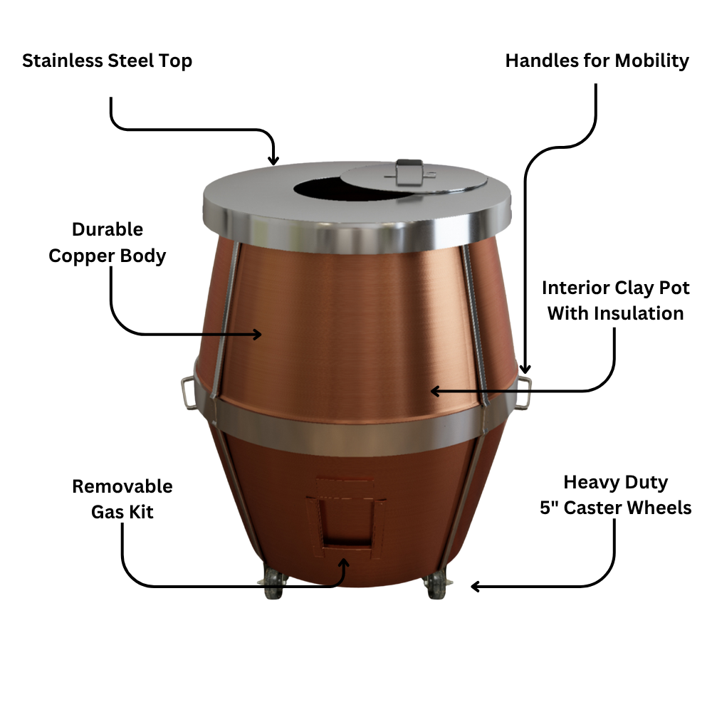 CU02 - 32" x 32" Charcoal Tandoor - Image 5